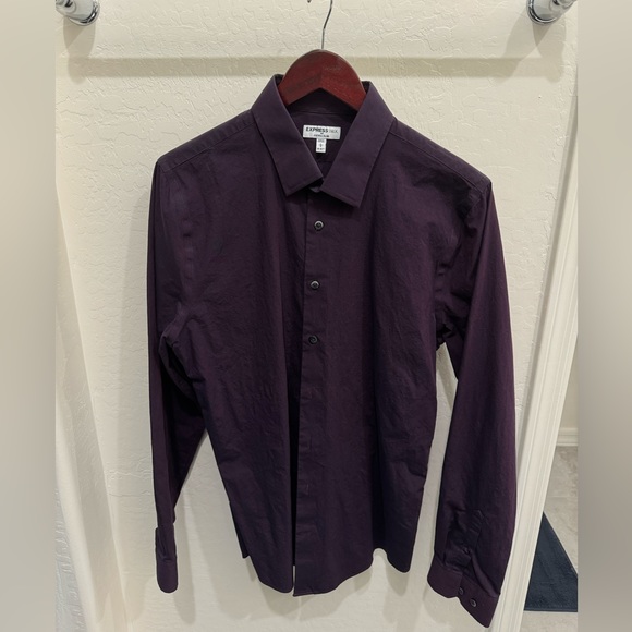 Men’s formal extra slim button down shirt - purple - size L - 16-16.5” neck - Picture 1 of 2